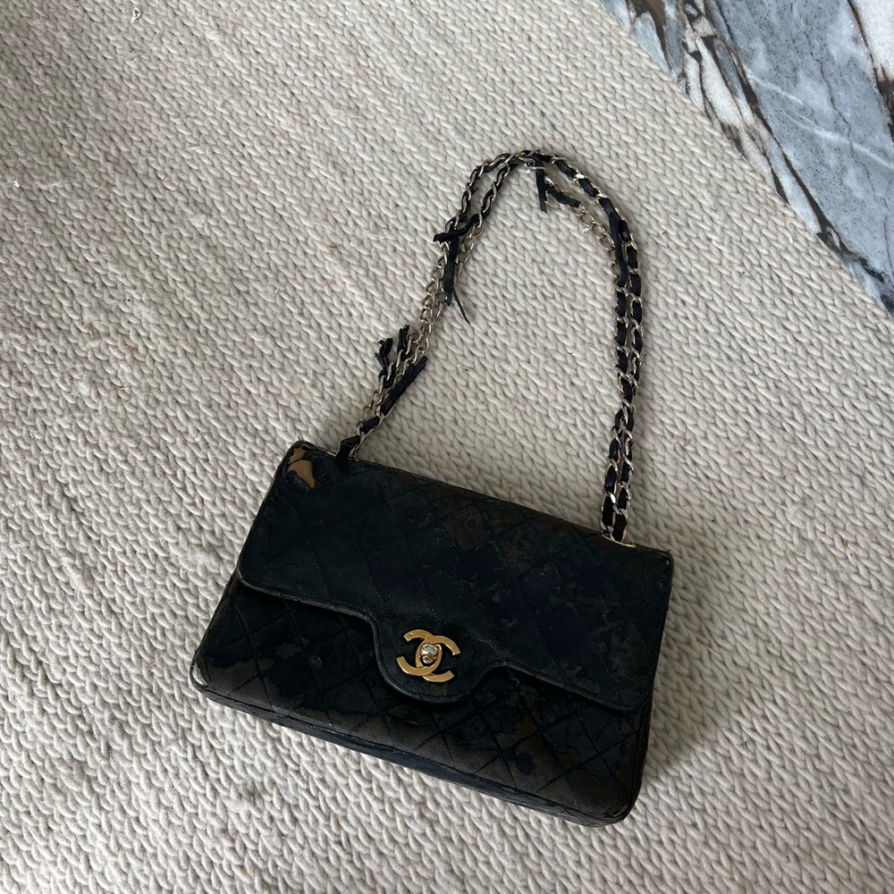 Vintage Chanel Double Flap Lambskin Bag